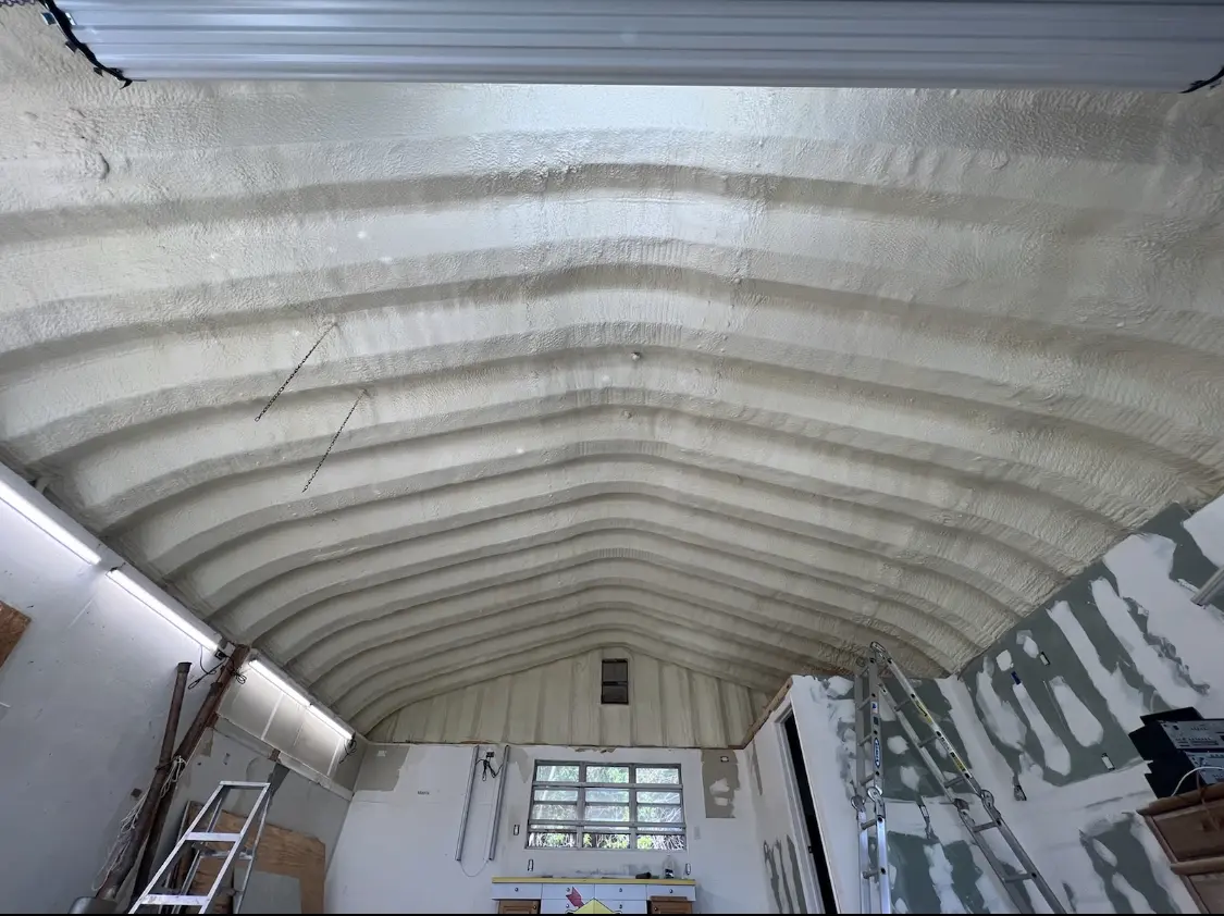 Spray polyurethane foam applied to the underside of a metal roof deck in West Norriton