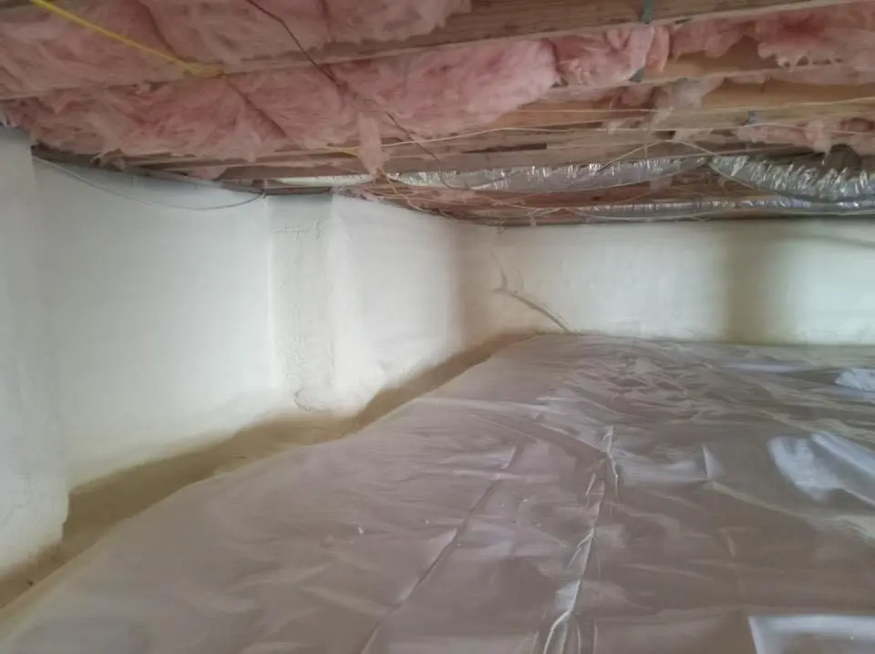 Crawl space encapsulation with closed-cell spray foam for Attic Insulation in West Norriton